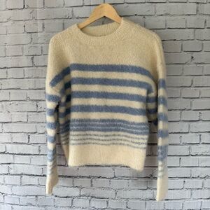 Universal Thread Cream and Blue Striped Sweater